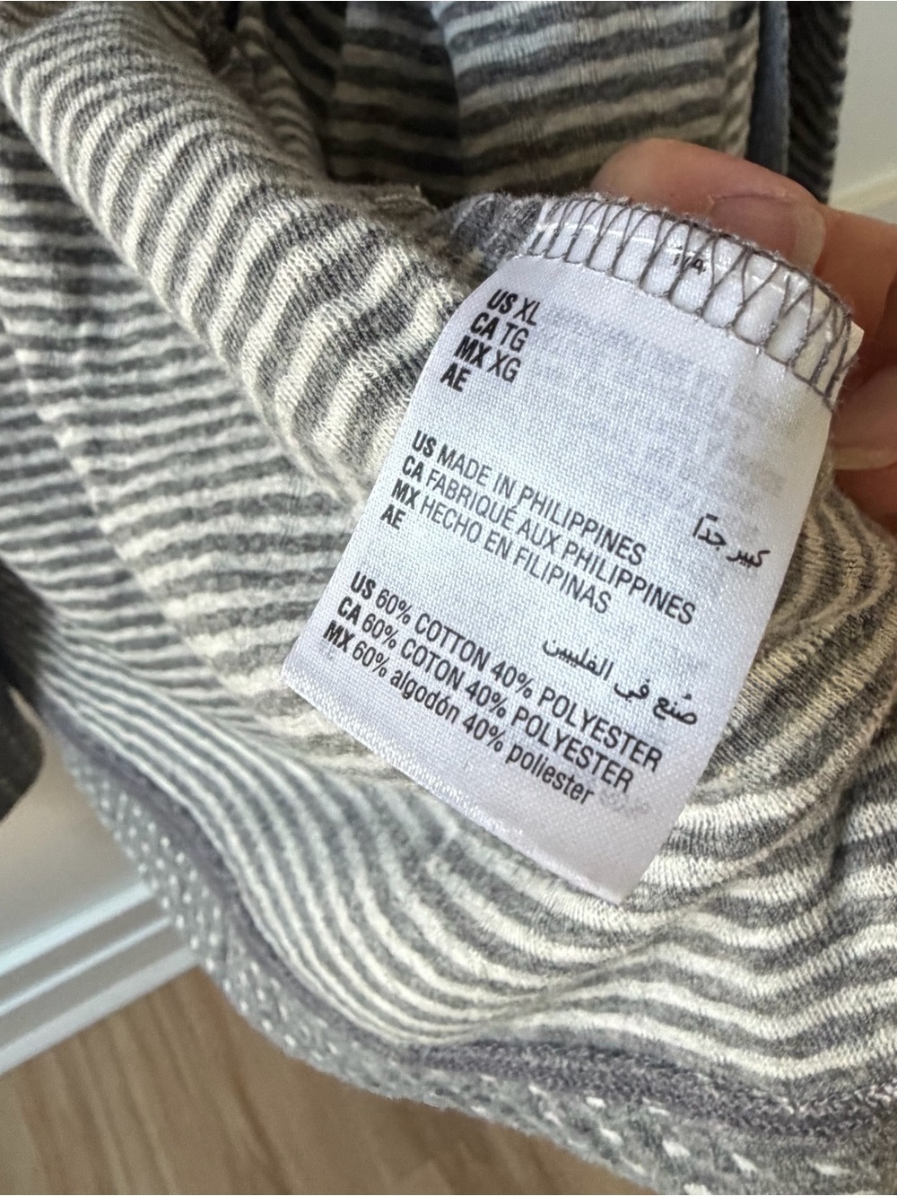 Charter Club Intimates Gray Striped Textured Robe - Picture 5 of 6